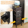 Kitchen Rotating Trolley Shelf Vegetable Fruit Basket Storage Rack Square Holder