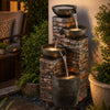 Serenity Pouring Bowls LED Water Feature Mains Powered Garden Fountain Outdoor