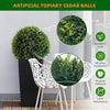 2Pcs Artificial Plant Topiary Ball,63CM Hanging Cedar Grass Ball for Garden