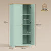 HOMCOM 172cm Wooden Storage Cabinet Cupboard With 4 Shelves Light Green