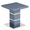 Parini High Gloss Lamp Table In Grey With Glass Top