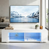 White 135cm High Gloss TV Stand Storage Cabinet Cupboard Unit with RGB Vwpcuoazt