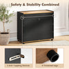 Sideboard Buffet Cabinet Wooden Coffee Bar Station Table w/Storage-Black