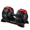 Black Adjustable Rotation Weight Gym Dumbbells 2 x 24kg - Pair Set (48KG Total)