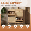 Bonnlo Rattan 4-Bin 2-Drawer Shoe Cabinet, Wide, Adjustable