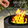 13 KW Rattan Gas Fire Pit Table, Garden Propane Fire Pit Coffee Table, Grey