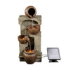 Garden Water Feature Outdoor Solar Powered LED Fountain Cascading Bowls Teamson