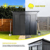 Garden Metal Shed 6x4ft Outdoor Storage Bin Storage Tools Pent Roof Slide Door