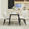 2-Piece Dining Chairs w/ Linen or Velvet Padded Seats, Wood Legs+High Back
