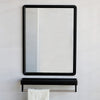 Bathroom Metal Frame Mirror Wall Mounted Mirror with Cosmetics Towel Shelf Rack