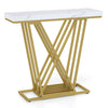 Gold Console Table Modern Sofa Table-White