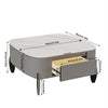 Coffee Table with Drawer Side Table High Gloss White Stone Living Room Furniture