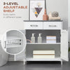 Bathroom Floor Cabinet Free Standing Storage Cupboard w/ 2 Drawers 2 Doors