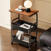 3 Tier Storage Trolley on Wheels Rolling Kitchen Trolleys Metal Utility Cart