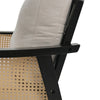Wooden Frame Armchair Upholstered Fabric Single Sofa Mid-Century Rattan Chair UK