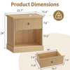 Fluted Nightstand with Drawer,Wood End Table,Bedside Storage Cabinet for Bedroom