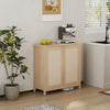 Rattan Storage Cabinet,Freestanding Cupboard w/ 2 Adjustable Shelves,for Bedroom