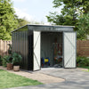 8 x 6ft Garden Shed with Foundation Kit, Double Door Outdoor Metal Storage Shed