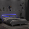 Bed Frame with LED White 152 x 203 cm Engineered Wood