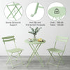 3PCS Dining Table Set Metal Table 2 Chairs Compact Space Saving Kitchen Bistro