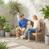 Wooden Garden Bench with Table, Shelf, 2-3 Seater Outdoor Loveseat, Teak
