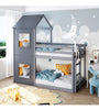 Wooden Bunk Beds Treehouse Bed Frame 3FT Single Cabin Kids Sleeper House Canopy