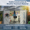 Garden Shed 10X8FT Metal Apex Roof With Free Foundation Base Storage House Grey