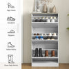 Narrow Shoe Cabinet w/ 3 Flip Drawers for 12-18 Pairs of Shoes White