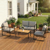 Garden Furniture Set, 4 Piece Patio Furniture with Slatted Table