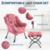 Lazy Chair with Footstool Relax Lounge Chair Accent Armchair Sofa Chair 3 Colors