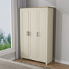 Wooden 3 Door Wardrobe with Hanging Rail Drawers Bedroom Storage Furniture