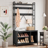 Hall Tree with Bench Coat Rack Shoe Bench Coat Tree with Storage Cubbies