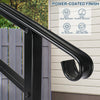 Heavy Duty Outdoor Handrail Black Wrought Iron 1-4 Steps Kit