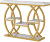 39.4" Console Table, Industrial 4-Tier Entryway Sofa Table with Metal Frame