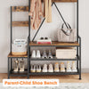 Hall Tree with Bench,10 Hooks,Shoe Storage,Freestanding Coat Rack for Hallway