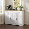 Sideboard Cabinet with Drawers Storage Buffet Cupboard 3 Door 3 Drawer White