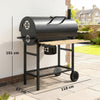 Charcoal Grill, Charcoal BBQ Grill with Foldable Shelves