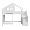 Wooden Bunk Beds for Kids with Stairs Wooden House Loft Bed Cabin Bed 3ft Sinlge