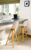 Bar Stools Kitchen Breakfast Chairs Dining Modern Wooden Velvet | Set of 2