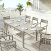 Extending Garden Table, Aluminium Outdoor Dining Table for 8-10, Light Grey