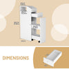 Bathroom Slim Floor Cabinet Narrow Wooden Storage Cupboard Toilet with Drawer Xp