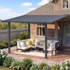 2.4x3.6m Metal Lean-to Gazebo Wall Mounted Iron Hardtop Pergola Heavy Duty