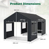 Outdoor Car Shelter 586 x 305 cm Carport with Removable Sidewalls