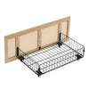 3ft Single Wooden Bed Frame with Storage Headboard, LED Light & Rattan Drawer