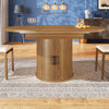 Extendable Dining Table, 118(158)×118x77cm Round/Oval Kitchen Table with Storage