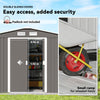 9 x 6FT Galvanised Garden Storage Shed with Sliding Door, Grey