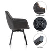1pc 360° Swivel Dining Chairs Velvet Padded Seat Kitchen Chair Three Color