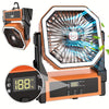 Tent Fan With LED Light Cooling Fan 10000mAh USB Rechargeable Timer for Camping