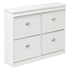 Slim White Shoe Storage Cabinet with 4 Flip Drawers for Hallway Home Office NEW