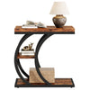 Industrial C-Space End Table, 3-Tier Narrow Small Side Table for Small Spaces